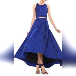 Chic Blue Two-Piece Formal Set